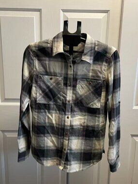 Columbia Plaid Flannel Stretch Button Front Long Sleeve